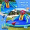 Kids Inflatable Water Bouncer with Dual Slides Climbing Wall and Splash Pool Blue Green